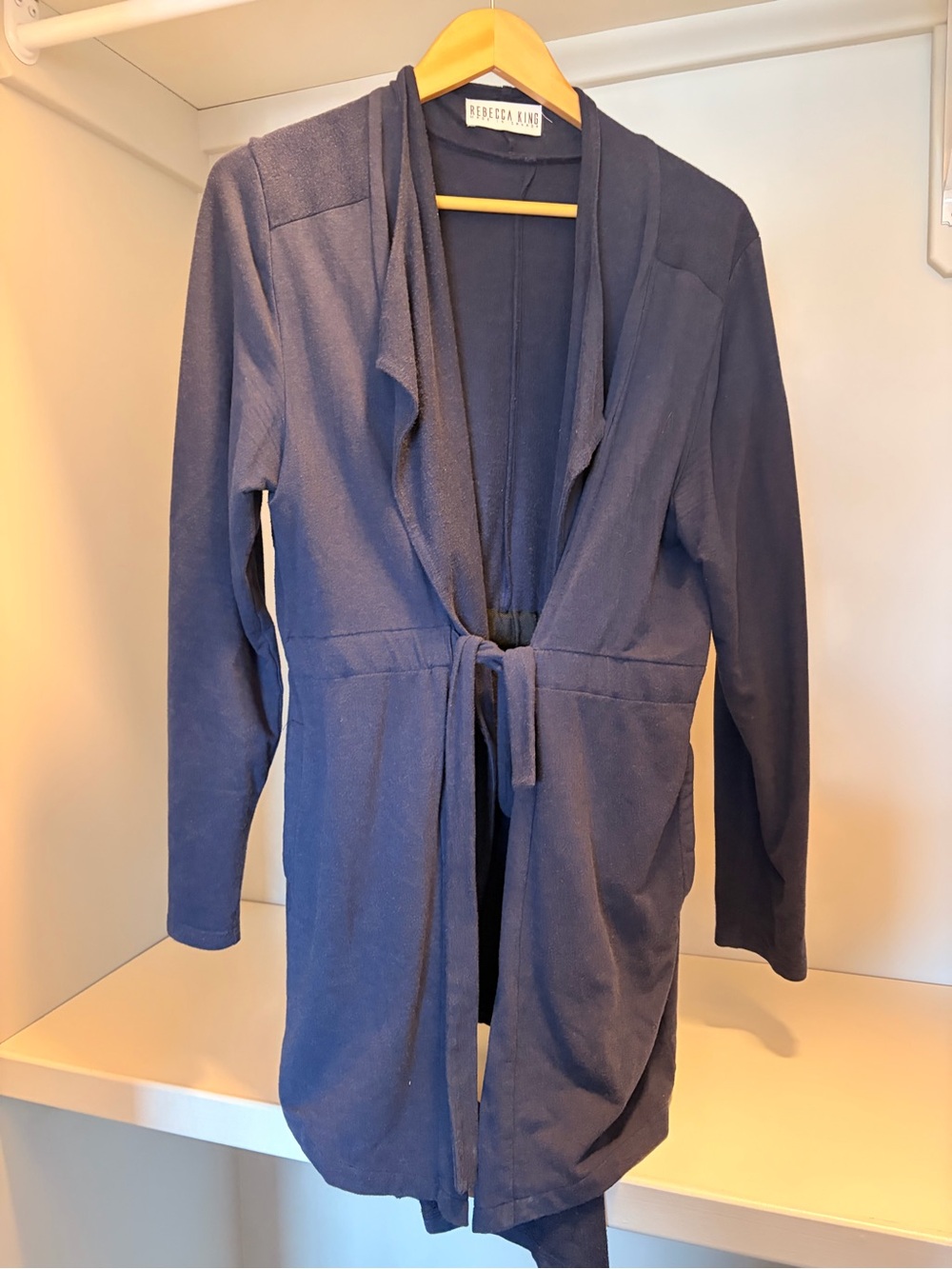 Rebecca Minkoff Navy Tie-Waist Blazer Coat